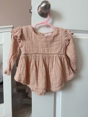 Jamie Kay Blush Pink Ruffle Peplum Baby Top